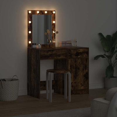 Ruskea meikkipöytä ovella Banella 50x41x135cm (2 pcs puinen)