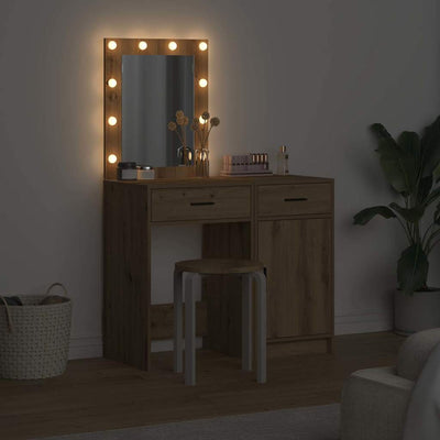 Ruskea meikkipöytä ovella Ulvie 50x41x135cm (2 pcs puinen)