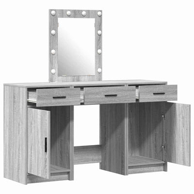 Harmaa meikkipöytä ovella Nesco 50x41x135cm (puinen)