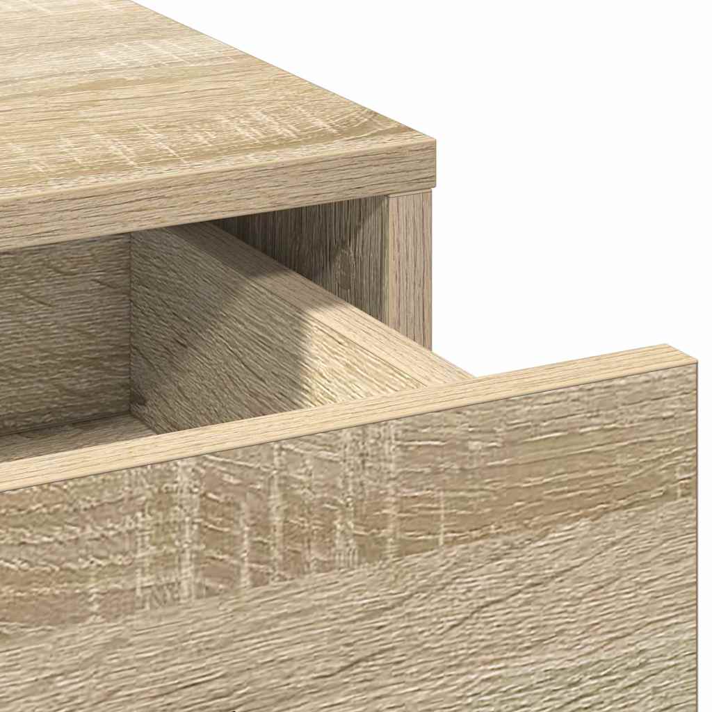 Meikkipöytä peilivalot hyllyllä 2 pcs Ruskea Tekninen puu