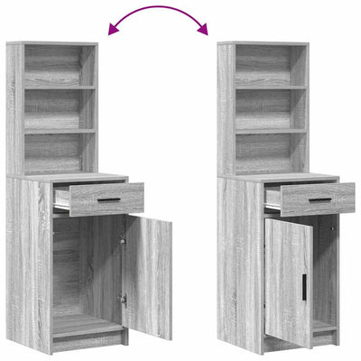 Harmaa sonoma meikkipöytäsarja hyllyllä Tudra 50x41x135cm (2 pcs)