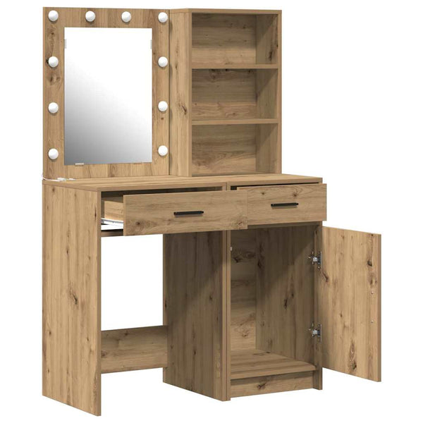 LED-valollinen meikkipöytäsetti peilivalot 2 pcs Artisan tammi