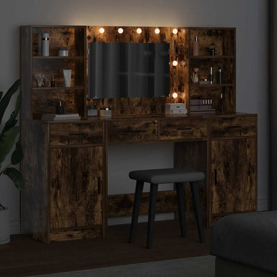 Savupähkinä meikkipöytäsarja hyllyllä Vacean 78.5x41x135cm (3 pcs)