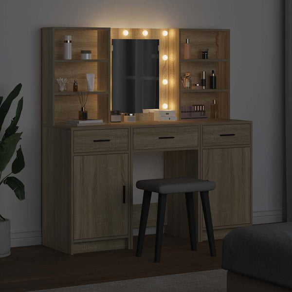 LED-valollinen meikkipöytäsetti peilivalot 3 pcs Sonoman tammi