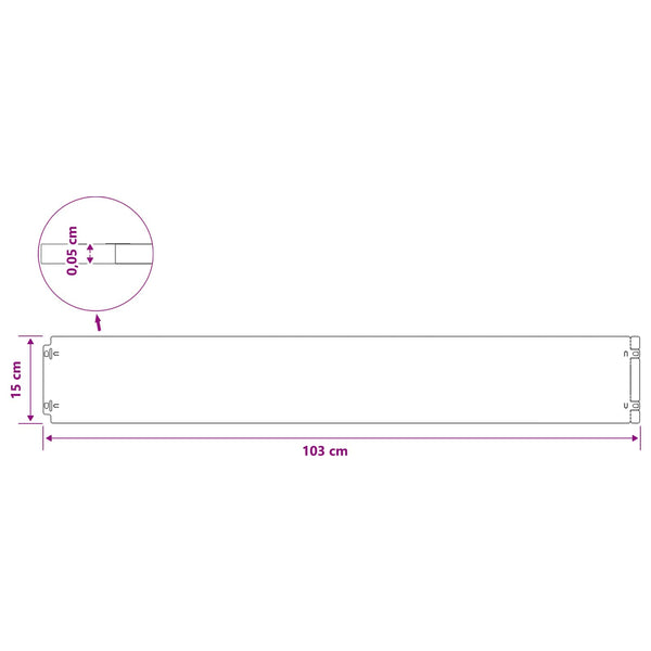 Nurmikon reunalistat 30 kpl 15x103 cm ruostumatonta terästä