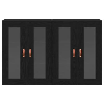 seinälle asennettavat kaapit 2 pcs Musta tammi