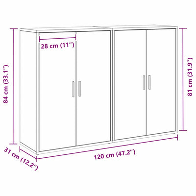 Sivupöytä Vanha puu 60 x 31 x 84 cm Tekninen puu