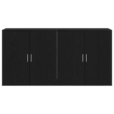 Sivupöydät 2 pcs Musta tammi 79 x 38 x 80 cm Tekninen puu