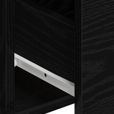 Sivupöydät 2 pcs Musta tammi 60 x 31 x 84 cm Tekninen puu