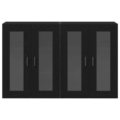 seinälle asennettavat kaapit 2 pcs Musta tammi