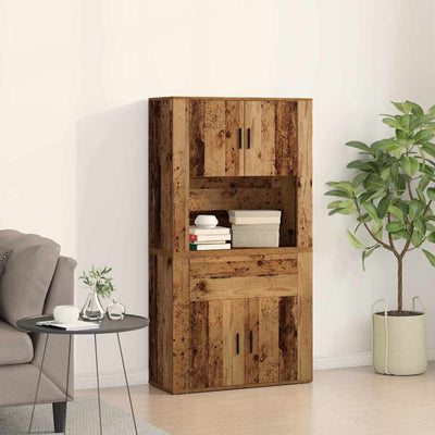 Highboard Vanha puu 80 x 33 x 150 cm Tekninen puu