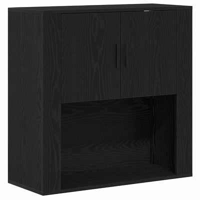 Highboard Musta tammi 80 x 33 x 150 cm Tekninen puu