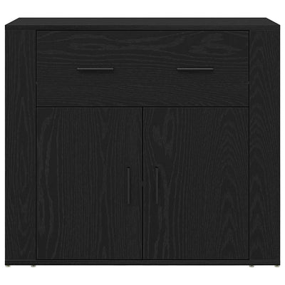 Highboard Musta tammi 80 x 33 x 150 cm Tekninen puu