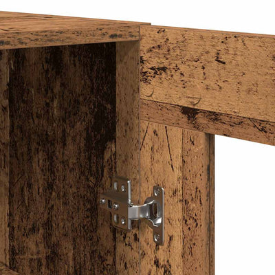 Korkea kaappi 2 pcs Vanha puu 69.5 x 34 x 180 cm Tekninen puu