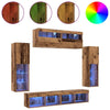 TV-tasosetti LED -nauhavalot 6 pcs Vanha puu Tekninen puu