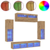 TV-tasosetti LED -nauhavalot 6 pcs artesaani tammi Tekninen puu