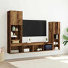 TV-kaappi LED -nauhavalot 4 pcs Vanha puu Tekninen puu