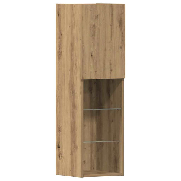 TV-kaappi LED -nauhavalot 4 pcs artesaani tammi Tekninen puu
