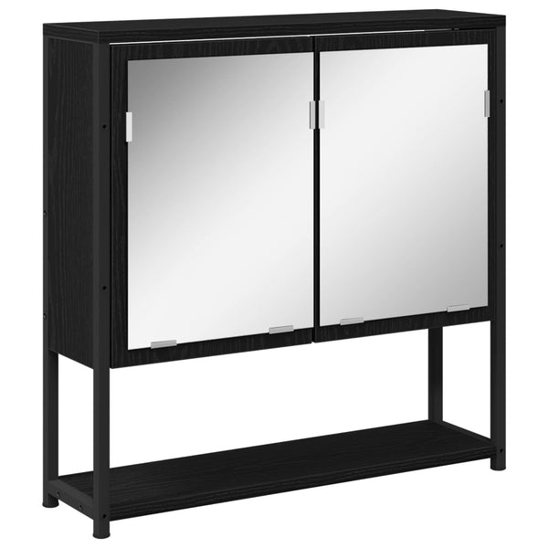 Kylpyhuonekalustesetti 4 kpl Musta 33 x 33 x 185,5 cm