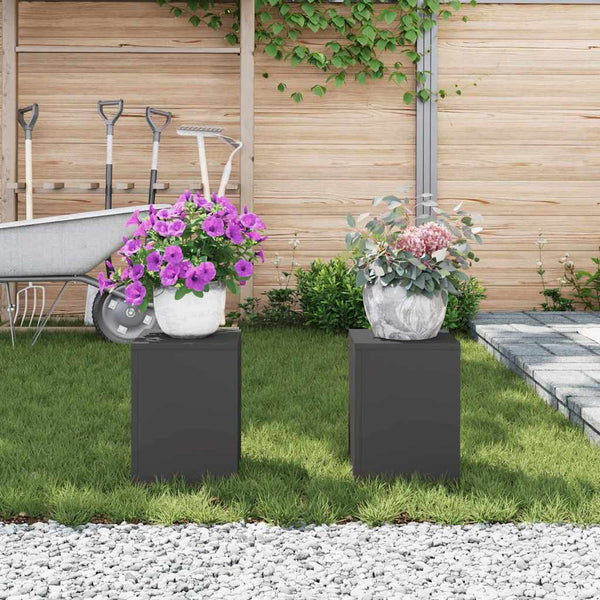 Kasviteline 2 kpl Musta 24 x 24 x 35 cm Kylmävalssattu teräs