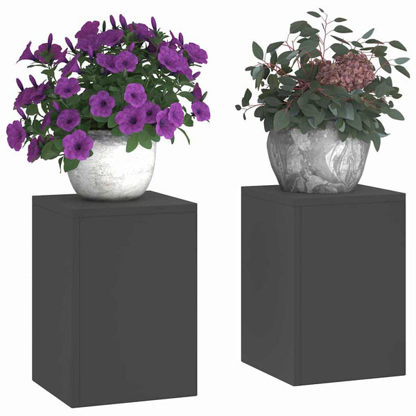 Kasviteline 2 kpl Musta 24 x 24 x 35 cm Kylmävalssattu teräs