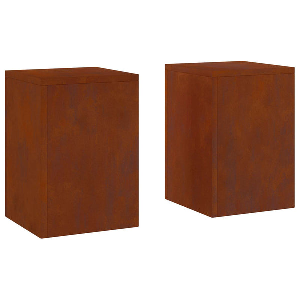 Kasviteline 2 kpl Ruosteinen 24 x 24 x 35 cm Säänkestävä teräs