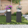 Kasviteline 2 kpl Musta 24 x 24 x 55 cm Kylmävalssattu teräs
