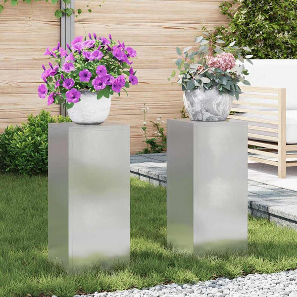 Kasviteline 2 kpl Hopea 24 x 24 x 55 cm Ruostumaton teräs