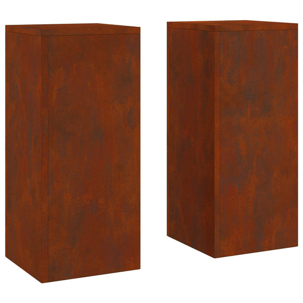 Kasviteline 2 kpl Ruosteinen 24 x 24 x 55 cm Säänkestävä teräs