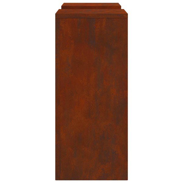 Kasviteline 2 kpl Ruosteinen 24 x 24 x 55 cm Säänkestävä teräs