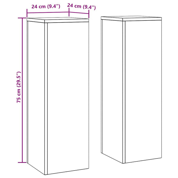 Kasviteline 2 kpl Musta 24 x 24 x 75 cm Kylmävalssattu teräs