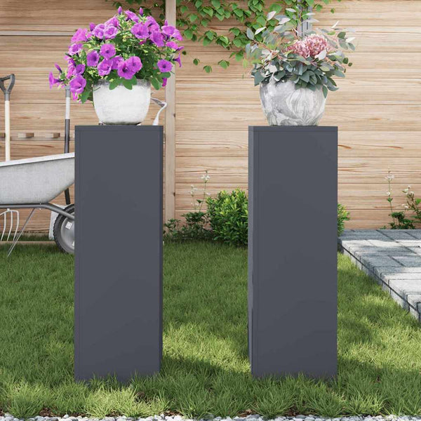 Kasviteline 2 kpl Antrasiitti 24 x 24 x 75 cm