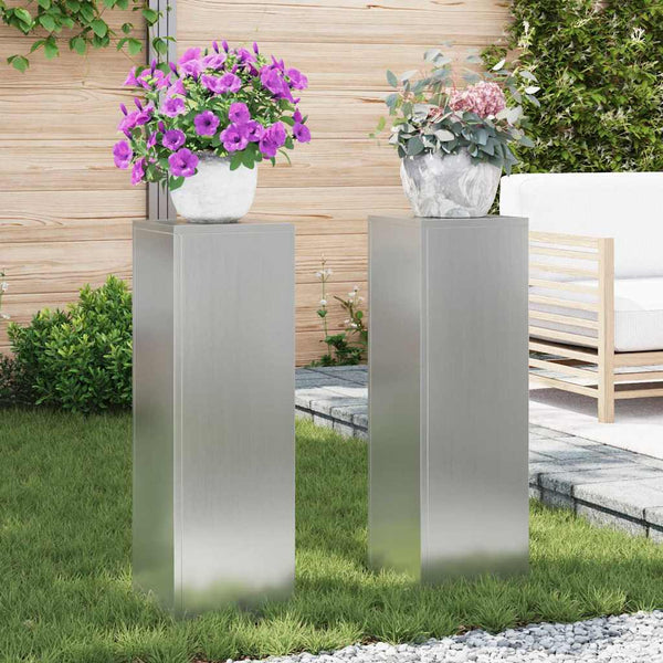 Kasviteline 2 kpl Hopea 24 x 24 x 75 cm Galvanoitu teräs