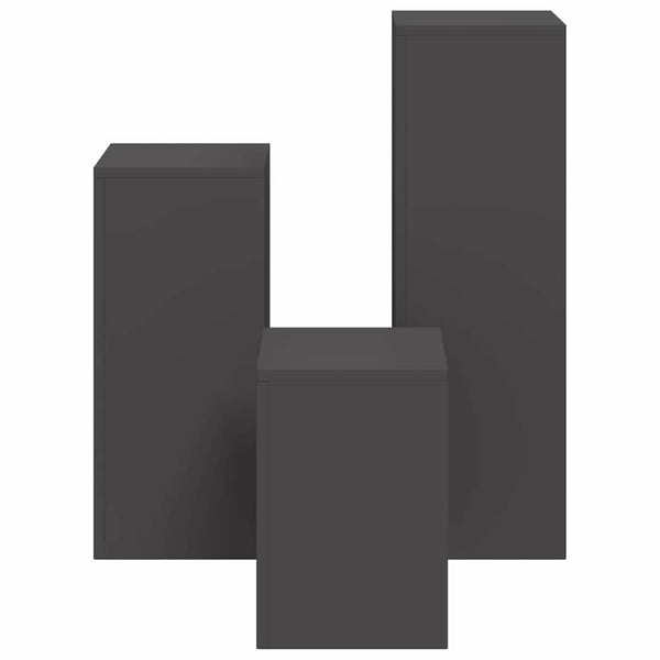 Kasviteline 3 kpl Musta 24 x 24 x 75 cm Kylmävalssattu teräs