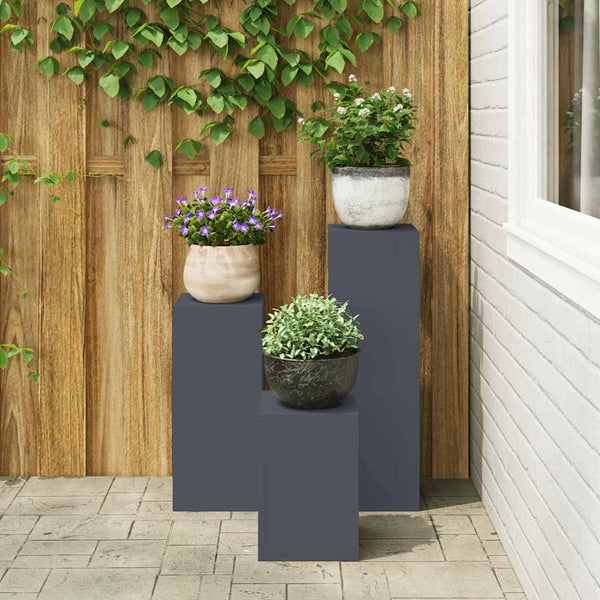 Kasviteline 3 kpl Antrasiitti 24 x 24 x 75 cm