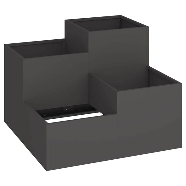 Puutarha ruukku Musta 80 x 80 x 60 cm Teräs