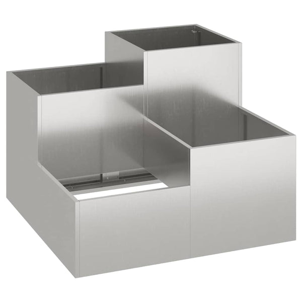 Puutarha ruukku Hopea 80 x 80 x 60 cm Ruostumaton teräs