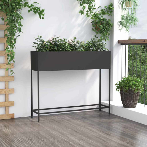 Kohotettu puutarhakasvi Musta 100 x 26 x 82 cm Teräs
