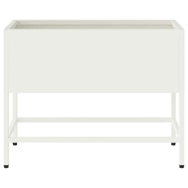 Kohotettu puutarhakasvi Valkoinen 60 x 26 x 48 cm Teräs