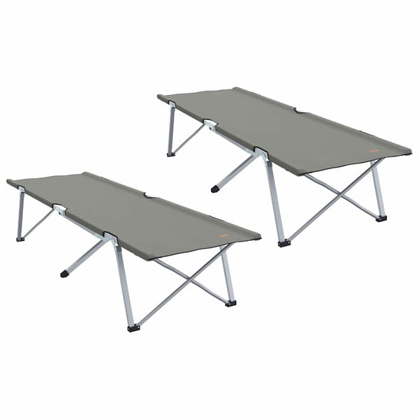 Taitettava leirintävuode 2 kpl Harmaa 194 x 62,5 x 42,5 cm