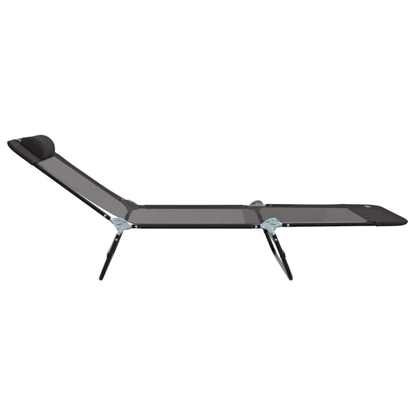 Taittuva aurinkotuoli Musta 182 x 55 x 85,5 cm Textilene