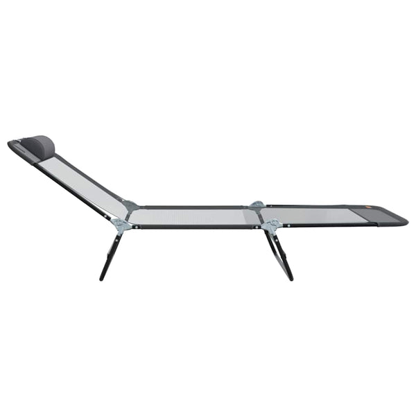 Taittuva aurinkotuoli Harmaa 182 x 55 x 85,5 cm Textilene