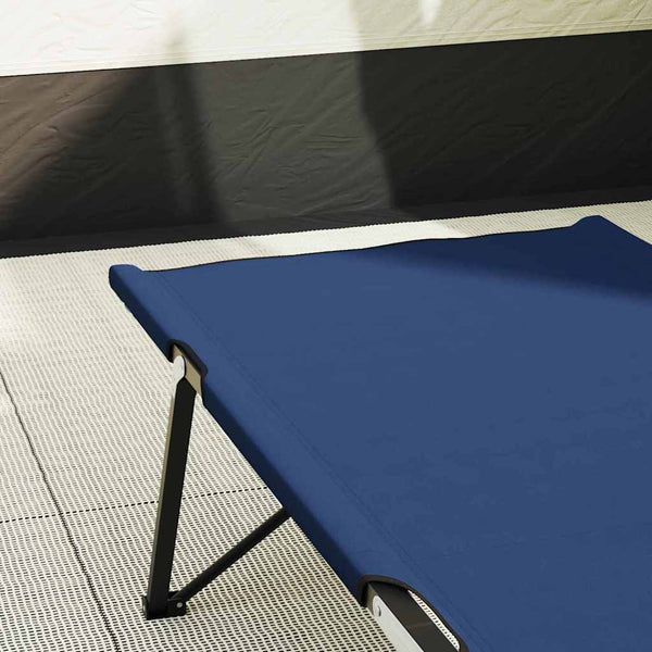 Taitettava leirintävuode 2 kpl Sininen 206 x 76 x 74 cm