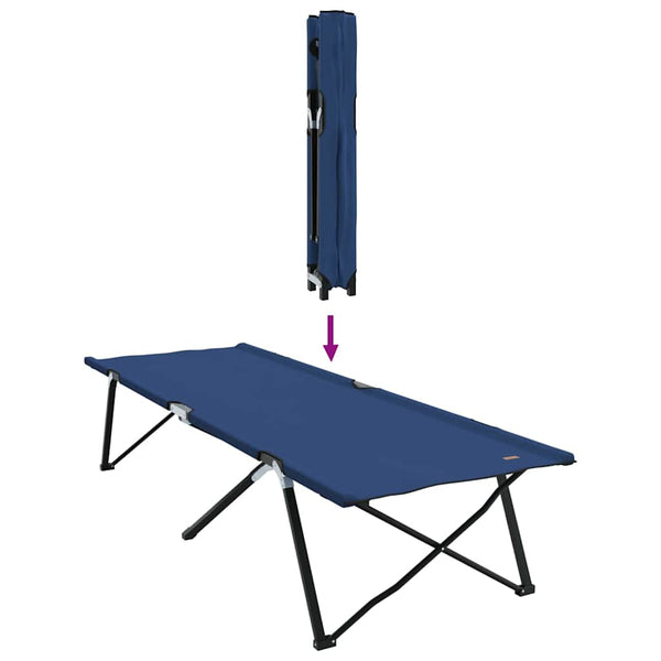 Taitettava leirintävuode 2 kpl Sininen 206 x 76 x 74 cm