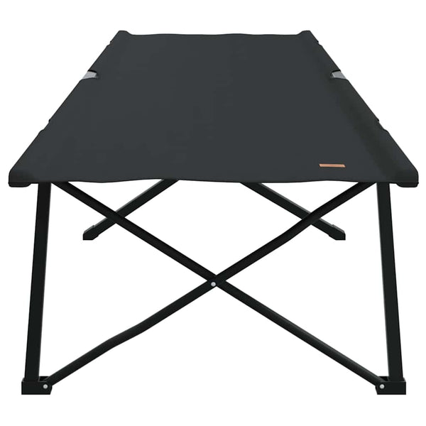 Taitettava leirintävuode 2 kpl Musta 206 x 76 x 74 cm