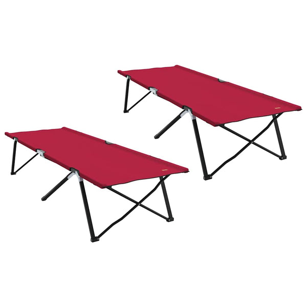 Taitettava leirintävuode 2 kpl Punainen 206 x 76 x 74 cm