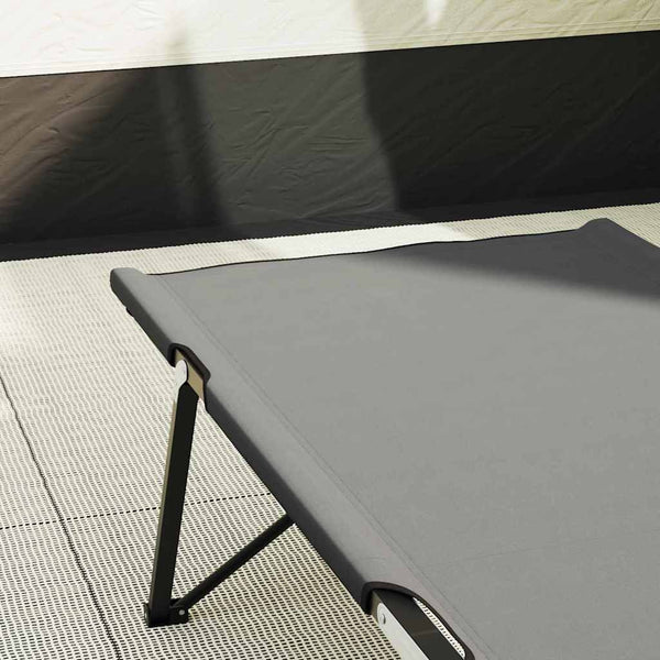 Taitettava leirintävuode 2 kpl Harmaa 206 x 76 x 74 cm