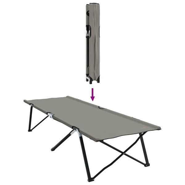 Taitettava leirintävuode 2 kpl Harmaa 206 x 76 x 74 cm
