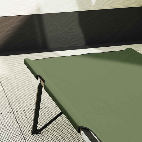 Taitettava leirintävuode 2 kpl Vihreä 206 x 76 x 74 cm