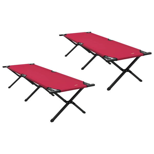 Taitettava leirintävuode 2 kpl Punainen 193 x 69 x 45 cm